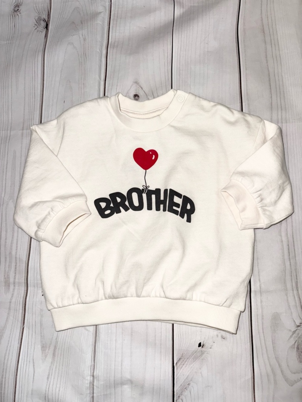 Baby Boy Brother Crewneck - Size 4-6 Months